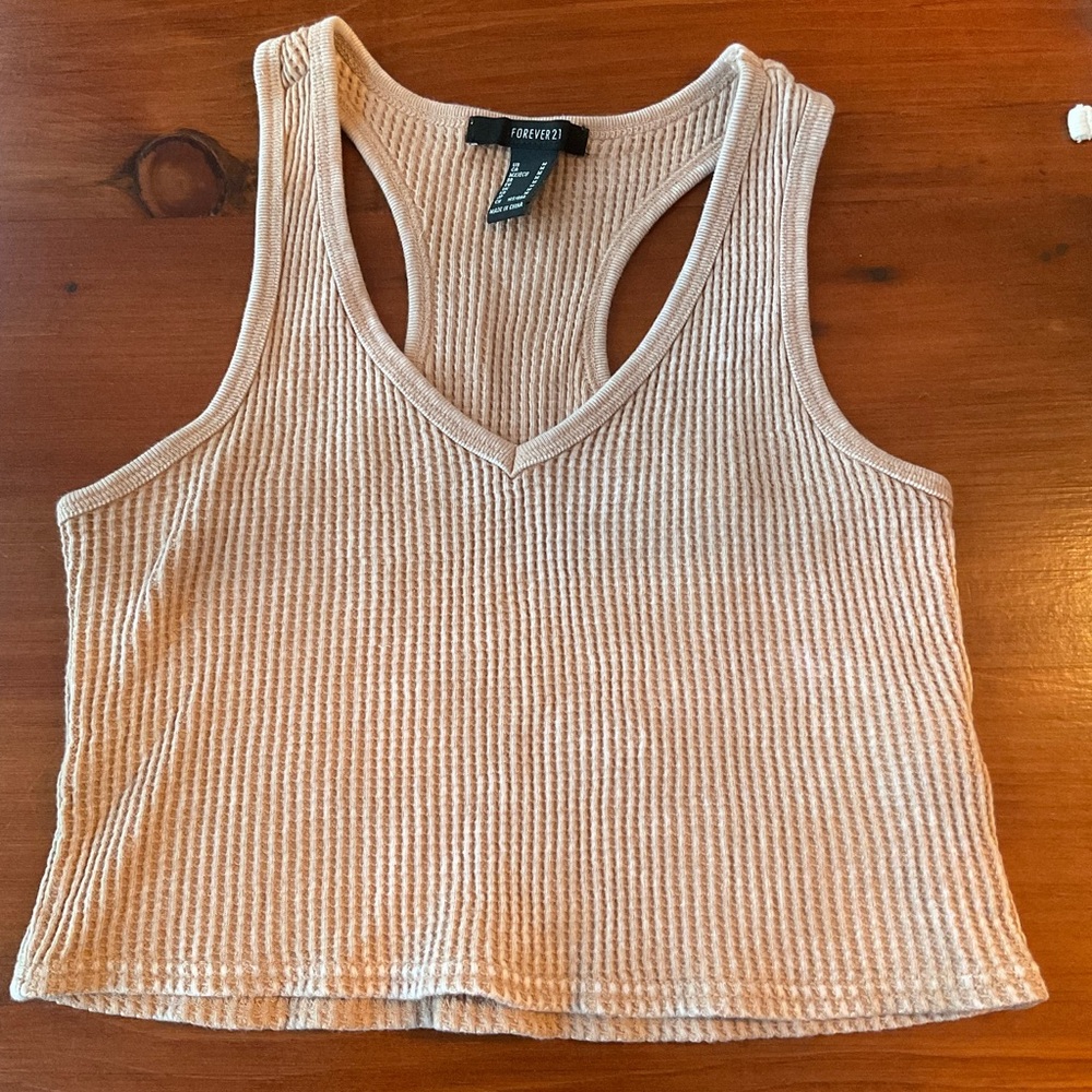 Forever 21 Cotton Waffle Tank Top - Size Medium